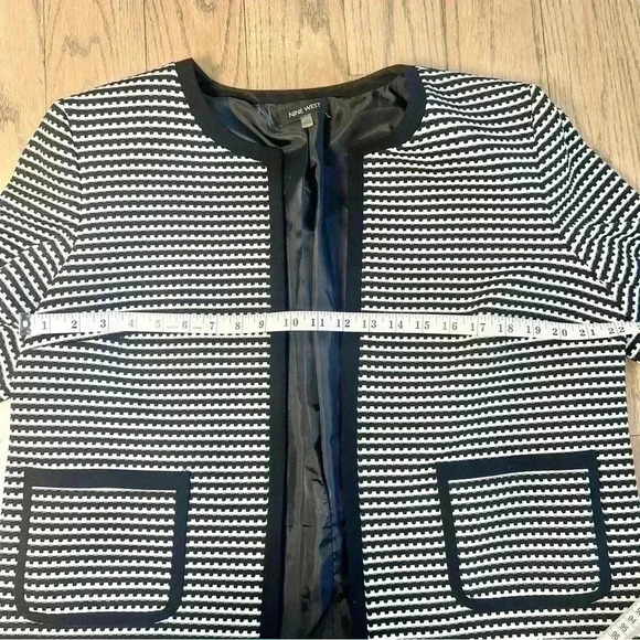 Nine West Women’s Knit Jacquard Open Front Blazer Jacket Size 14 - Picture 8 of 12